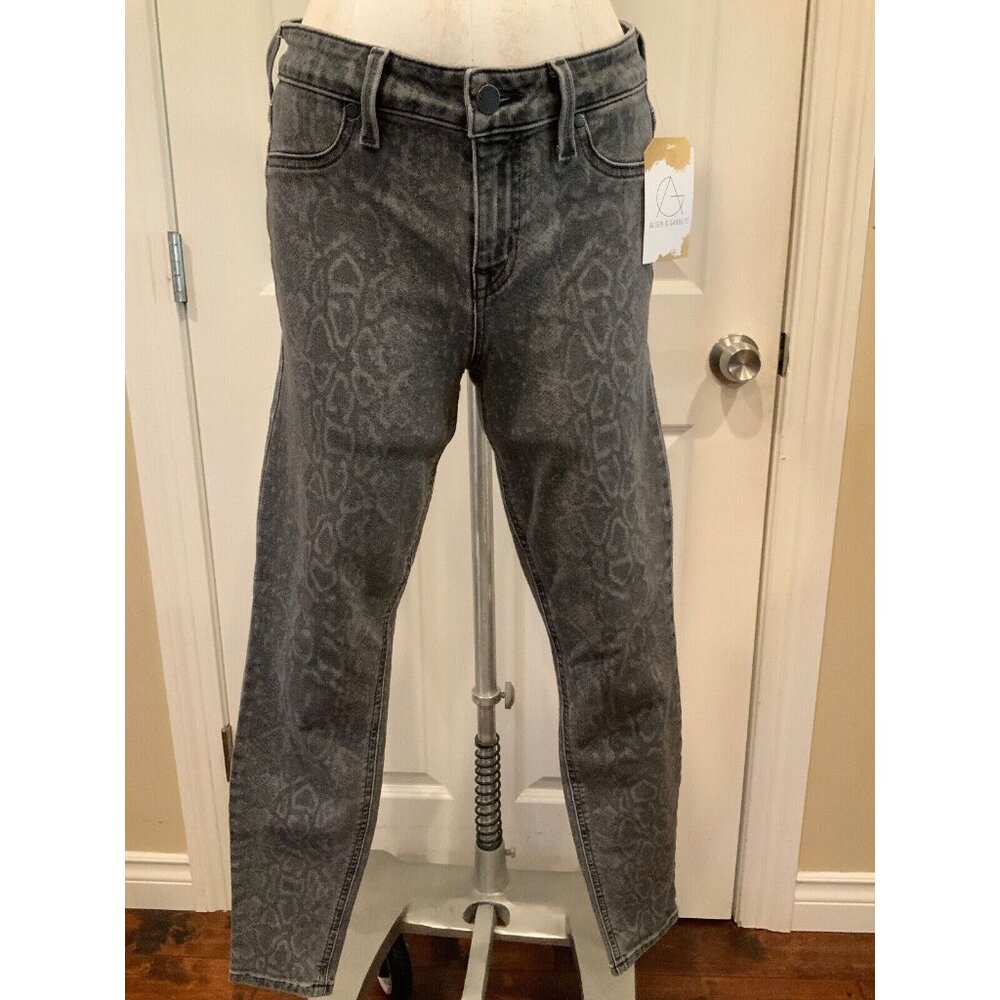 Level 99 Anthropologie Gray Diamondback Snakeskin Print Skinny Jeans, Size 26